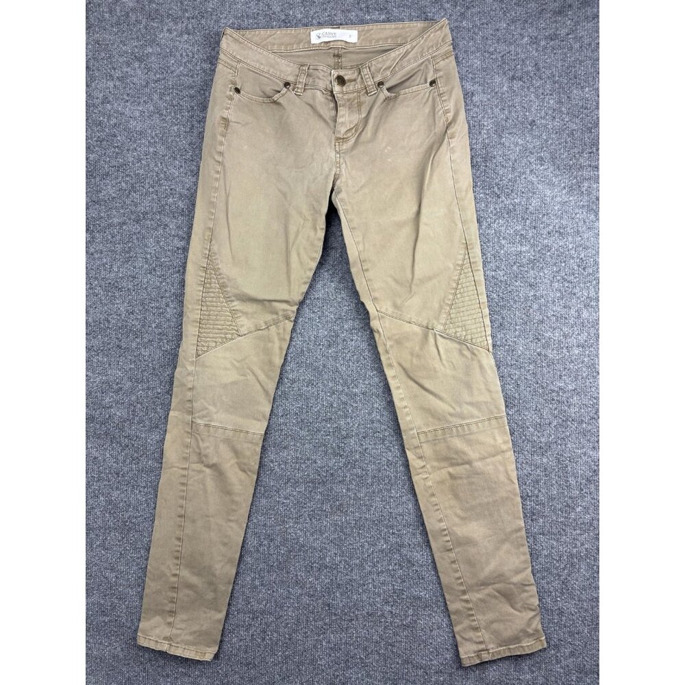 Carve Designs Pants Womens 2 Tan Moto Skinny Stretch Casual Cotton Spandex Biker